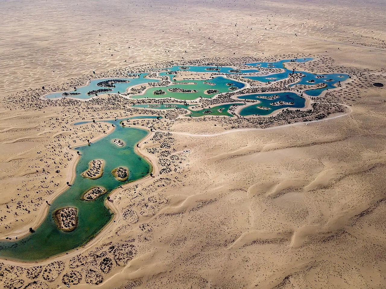 Al Qudra Lakes Morning Loop — a 8.34 km walking route along real pedestrian paths