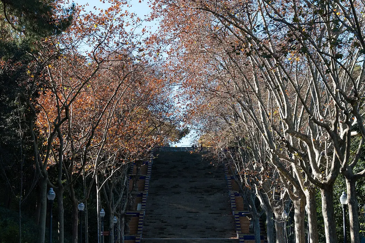 Montjuïc Gardens Quiet Circuit — a 4.34 km walking route along real pedestrian paths